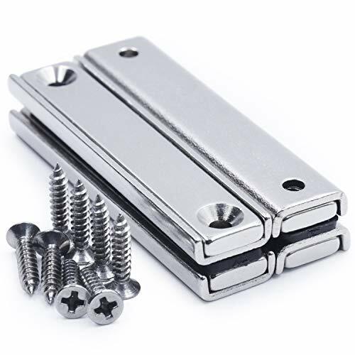 Strong Rectangular Pot Magnets with Counter Bore, 55 lbs(25 KG), Pack of 4
