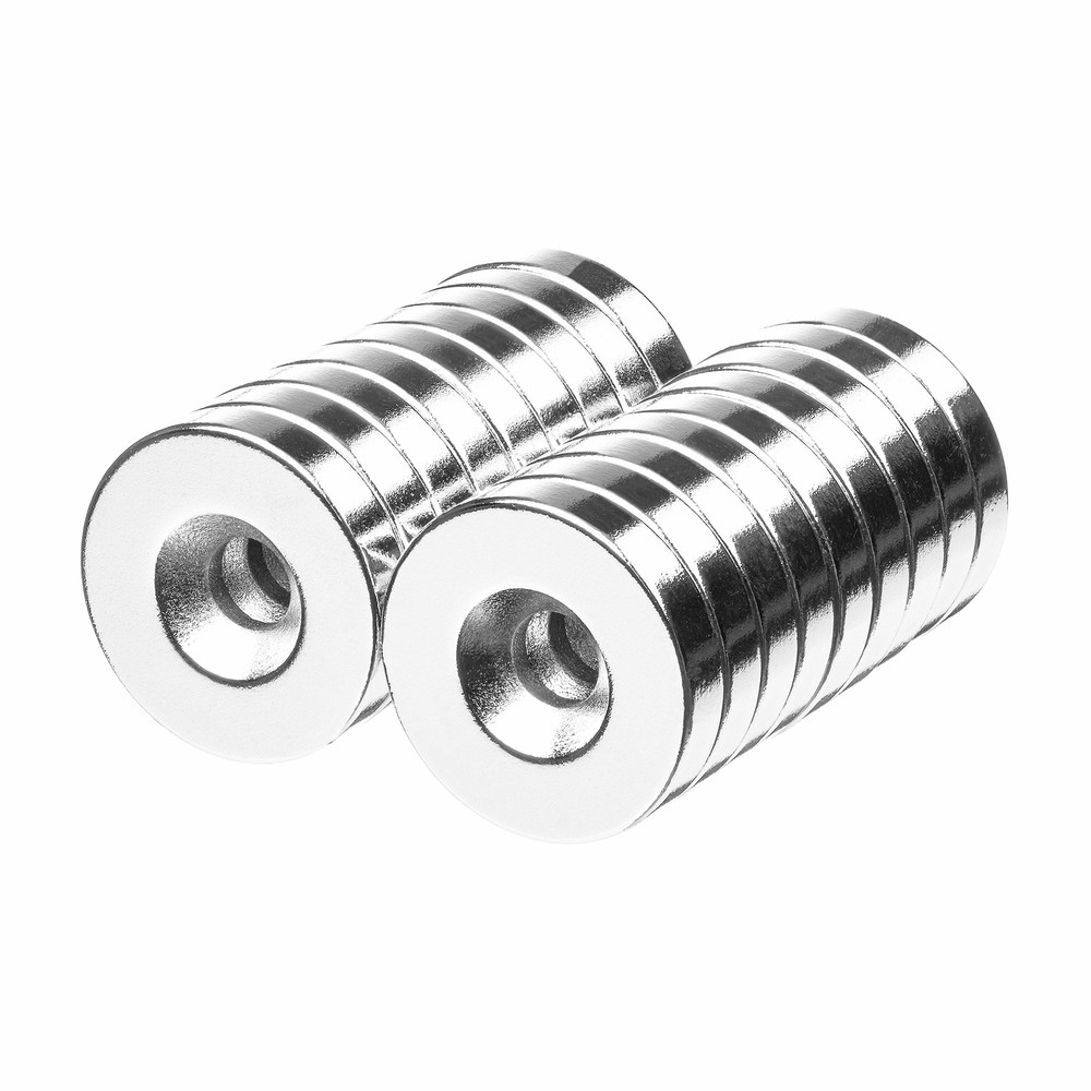 5/8 x 1/8 Inch Neodymium Rare Earth Countersunk Ring Magnets N52 (18 Pack)