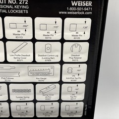 Kwikset Weiser Professional Keying Of Residential Locksets # 272 KW1 Keyway
