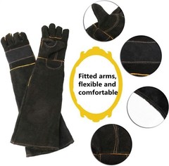 Long Sleeve Thick Leather Animal Handling Glove Anti Scratch Protective Glove…