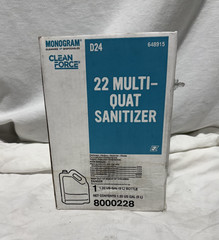 Monogram Clean Force D24 22 Multi-Quat Sanitizer 1.32 Gal 5L Ecolab 8000228 New
