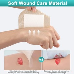Silicone Foam Dressing with Adhesive Border 4“ x 4”,5 Packs Waterpro
