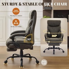 Office Chair Ergonomic Swivel Computer Desk Chairs with Footrest for Home Office