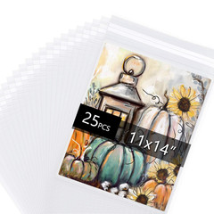 Acid Free 1.496Mil (Single Side) Crystal Sealed Clear Bags for 9X12 Art Prints,