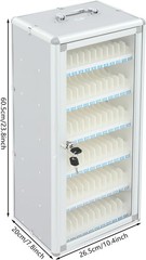 72 Slots Cell Phone Locker Box Cell Phone Lockers Storage Cabinet White
