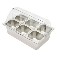 Party Fruit Seafood Buffet Tray Ice Food Serving Display Tray w/ Roll Top Cove