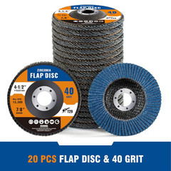 20 Pack Zirconia Flap Discs 4 1/2 for Angle Grinder 40 Grit Flapper Wheel for Ru