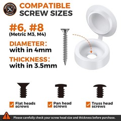 150 PCS White Hinged Screw Cover Caps – Smart Protection for All Screw Styles