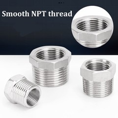 2 Pcs 304 Stainless Steel Reducer Hex Bushing 1/2″ Male NPT to 1/4″ Female NP…