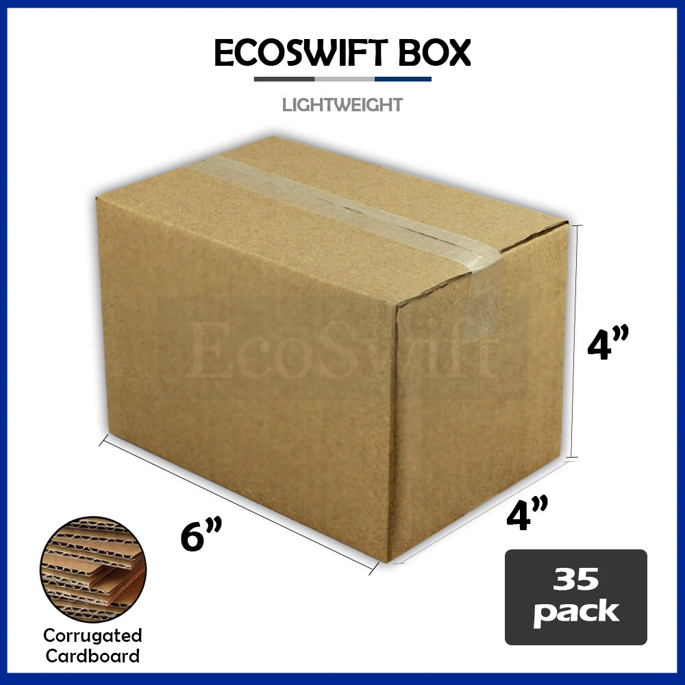 35 6x4x4 EcoSwift Cardboard Packing Moving Shipping Boxes Corrugated Box Cartons