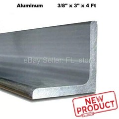 Aluminum Angle 3/8″ x 3″ x 3″ x 4 Feet Unpolished Alloy 6061 90 Degrees Stock