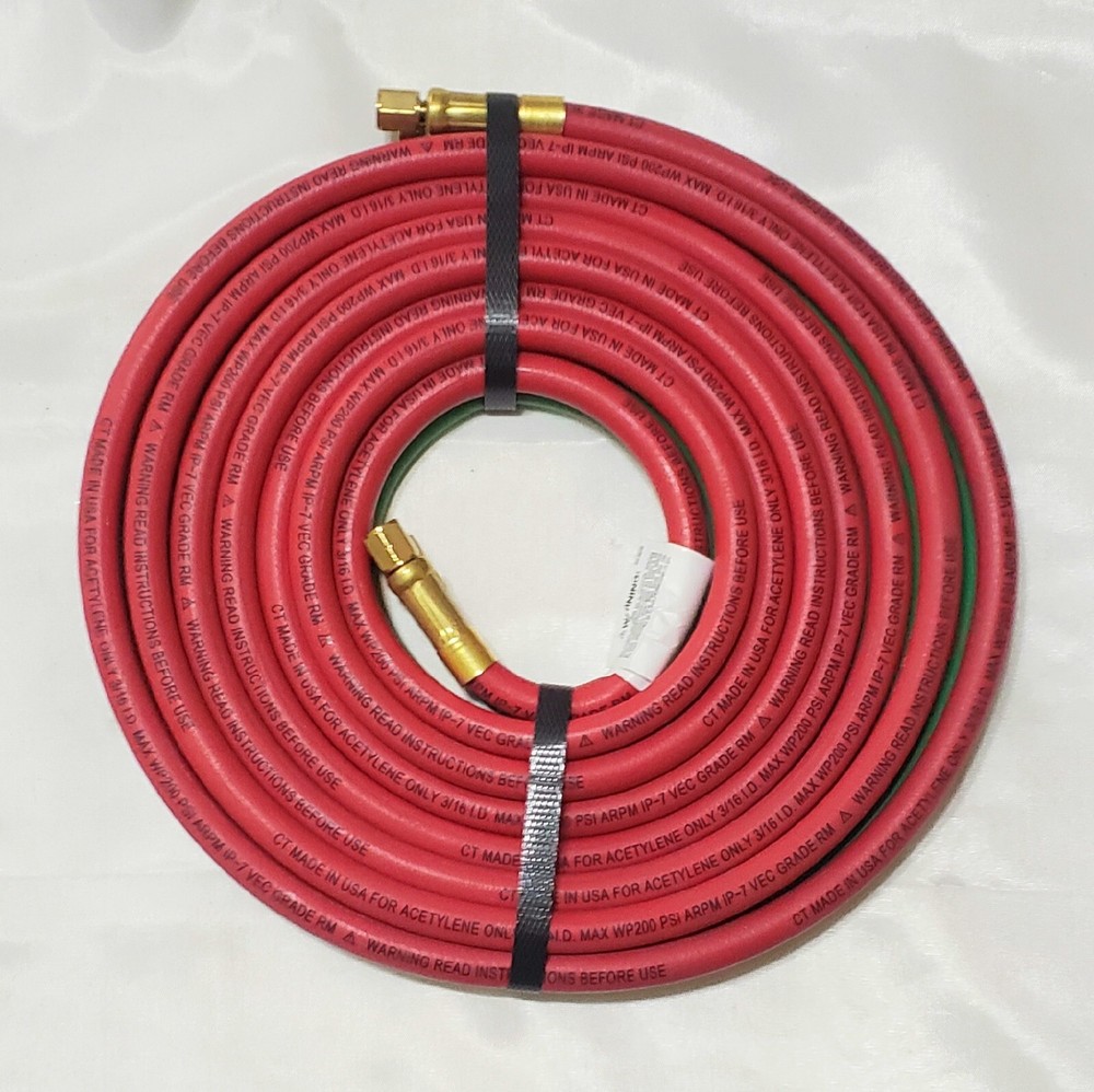 Grade RM 12′ x 3/16″ Twin Welding Torch Hose A Size Oxygen Acetylene USA
