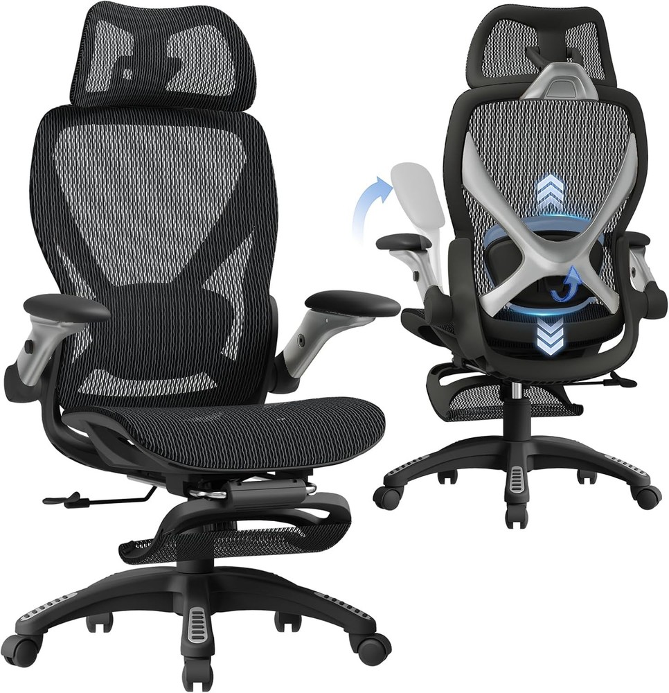 ELABEST X100 Ergonomic Mesh Office Chair Footrest Big Tall
