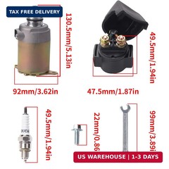 GY6 Starter Motor and Starter Relay Solenoid Valve, Suitable for 50cc 150cc 200c