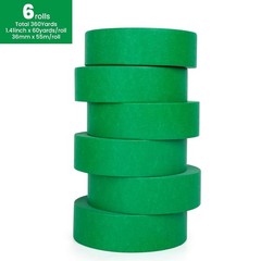 Green Painters Tape Multi-Surface Masking Tape 6Rolls Indoor and Outdoor Use