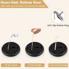 Sign Holder Stand 8.5 x 11 Inch w/ Snap-Open Frame & 360° Rotation for Malls