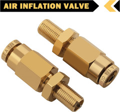 4 PCS 1/4″ Inflation Schrader Valve with Push to Connect for 1/4″ OD Air Line