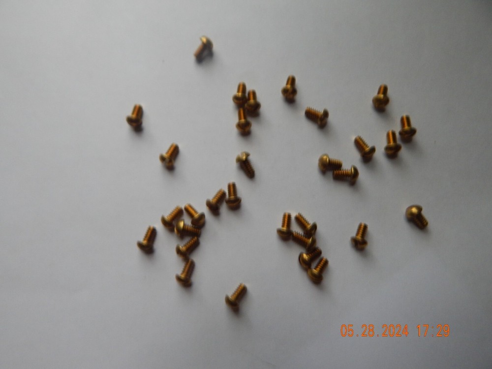 BRASS ROUND HEAD SLOTTED MACHINE SCREWS 6/32 x 3/16″ 20 PCS. NEW