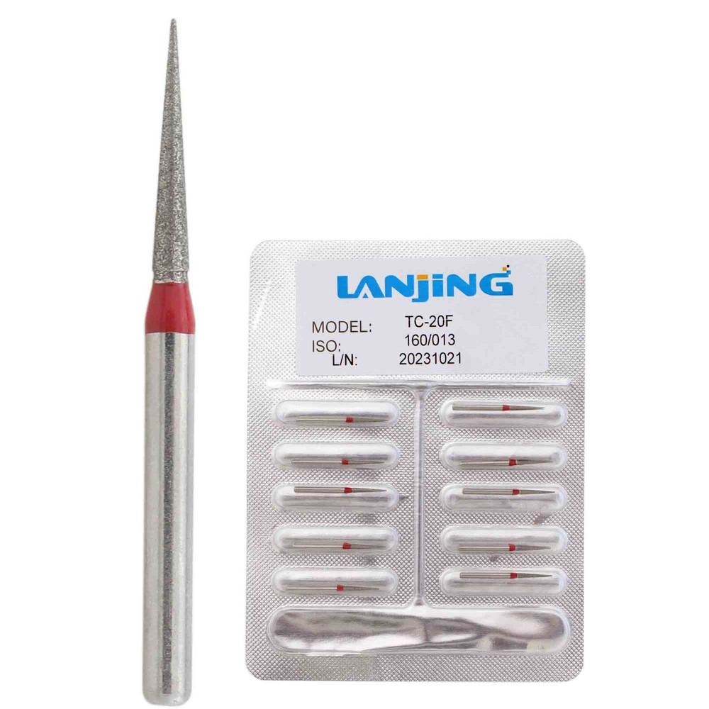Dental Diamond Burs FG TC-20F Needle Taper Shape Fine Grit High Speed