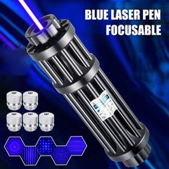 New 450nm Blue Laser Pointer Pen Visible Beam Light Zoom Focus Lazer US