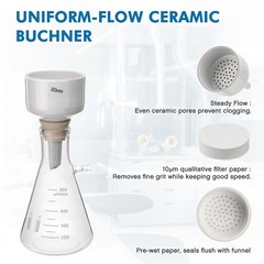 500 mL Buchner Funnel Filtering Vacuum Filtering Flask w/ Handheld Vacuum Pump