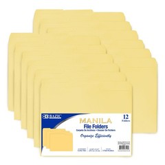 Manila File Folders BAZIC 1/3 Cut Letter Size Left Right Center Tabs NEW