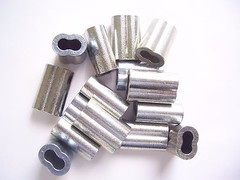100 Zinc Plated Copper Swage Sleeves for Wire Rope Cable, 1/16″, Made in USA