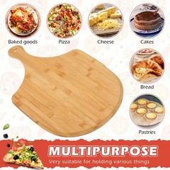 Norme 6 Pcs Bamboo Pizza Peel Set, 16.5 x 12 Inch, as the picture shown