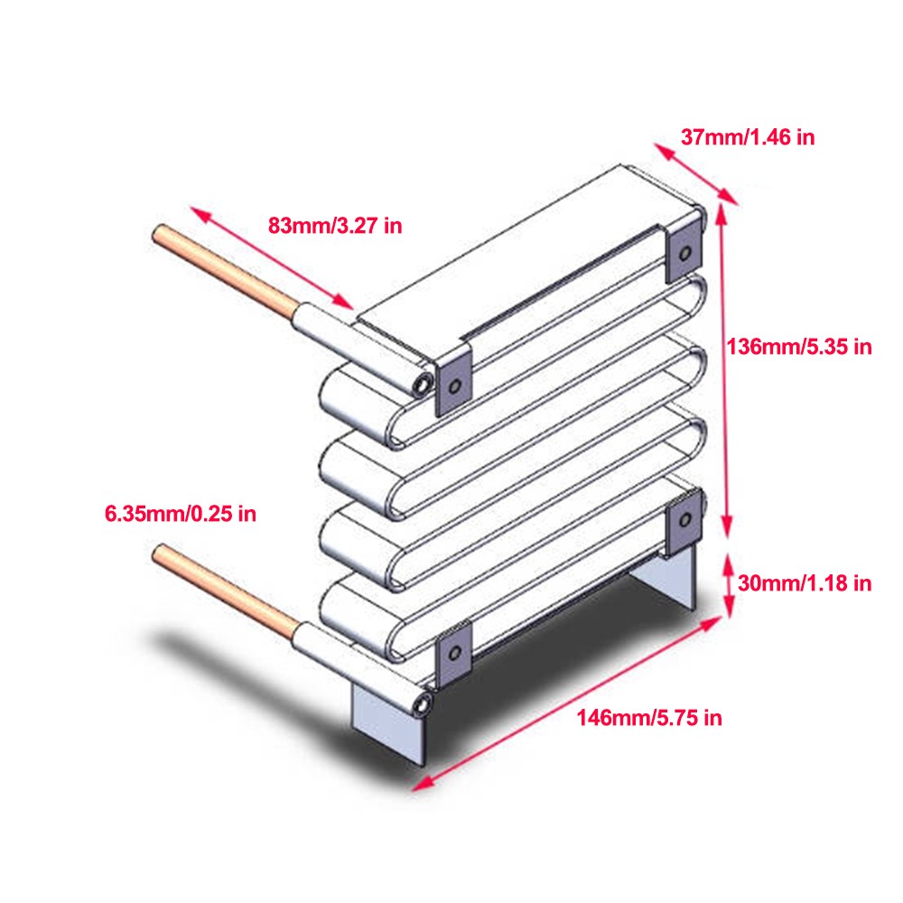 Condenser WT1232S1 Aluminum Fin-Tube Heat Exchanger Air/Water-cooled