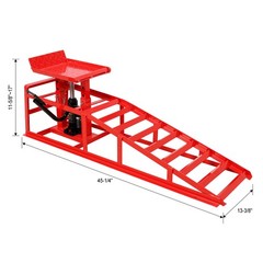 2Pc Auto Car Truck Service Ramps Lifts Garage Car Lift Hydraulic Ramps 5 Ton Red