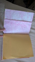Christmas Junk Journal, story intact, pink and yellow, upcycled,