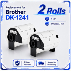 2Rolls Compatible for Brother DK-1241 4″x6″ Labels QL-1100 QL-1110NWB Printers