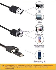 7mm Endoscope Camera with Light Dual-Lens HD Borescope IP67 Inspection Snake Cam