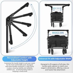 3rd Gen Wagon Push Handle – Adjustable for Round Metal Frames Fits Sekey Wagons