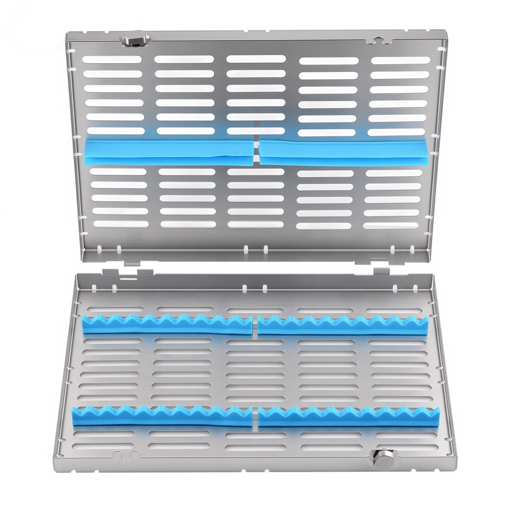 135°C Autoclavable Dental Sterilization Cassette Rack Box for 20 Grid Instrument