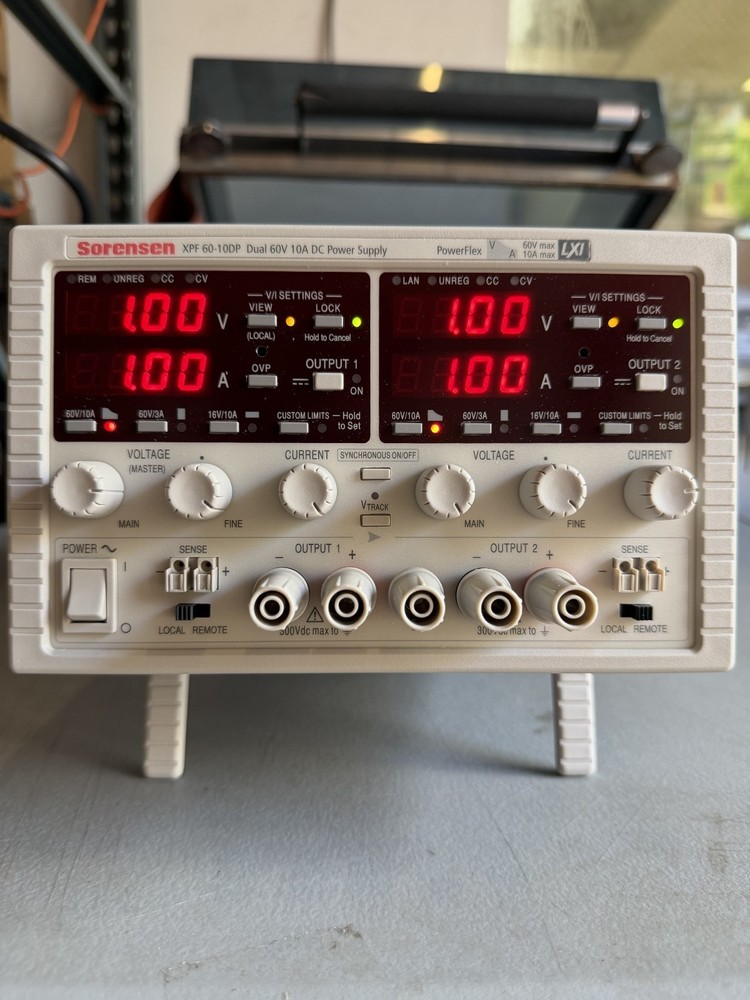 Sorensen XPF60-10DP Dual Output DC Power Supply 2x 60V 10A 360W LANUSB RS-232LXI