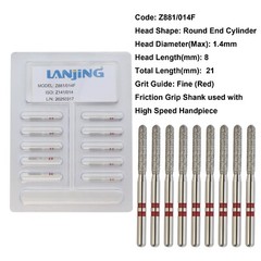 20 Types Zirconia Dental Diamond Burs FG Friction Grip for High Speed Handpiece