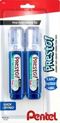 Pentel Presto Jumbo Correction Pen Fine Point, Metal Tip, 2-Pack (ZL31WBP2)