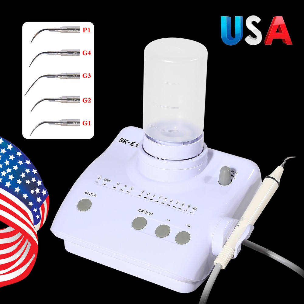 Portable Cavitron Dental (LED) Ultrasonic Scaler +2*Bottles Tips Fit EMS
