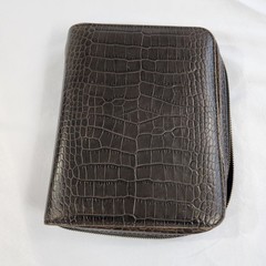 Full Grain Leather Classic Franklin Covey Planner Binder Organizer Croc Reptile