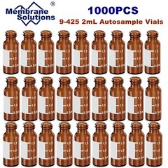 50000x 2ml 9mm HPLC Vials Clear Autosampler Borosilicate Sample Graduation 9-425