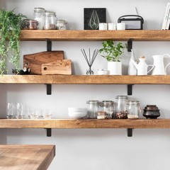 4 Pack 10 Inch Floating L Shelf Brackets for DIY,1/5 Inch Thick Heavy Duty Metal
