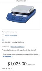 NEW IKA 3581001 Ceramic Stirring Hot Plate, 4″ x 4″ – FREE Shipping C-MAG HS4 S1