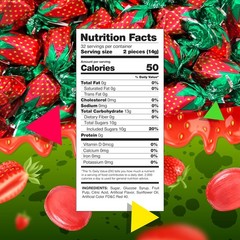 Arcor Strawberry Filled Bon Bons | 1 Pound 0.49 Ounce (Pack of 1), Red, green