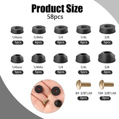 High-Quality 58-Piece Faucet Washer Set – Easy Identification & Compatibility