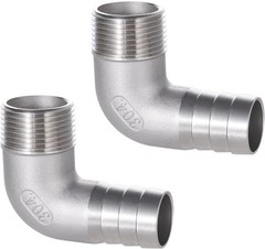 304 Stainless Steel Hose Barb 90 Degree Elbow 3/4″ Hose Barb to 3/4″ NPT Male