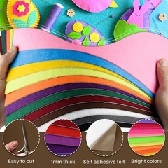 12 Pcs Self Adhesive Felt Sheet Soft Felt Sheets with Adhesive Backing