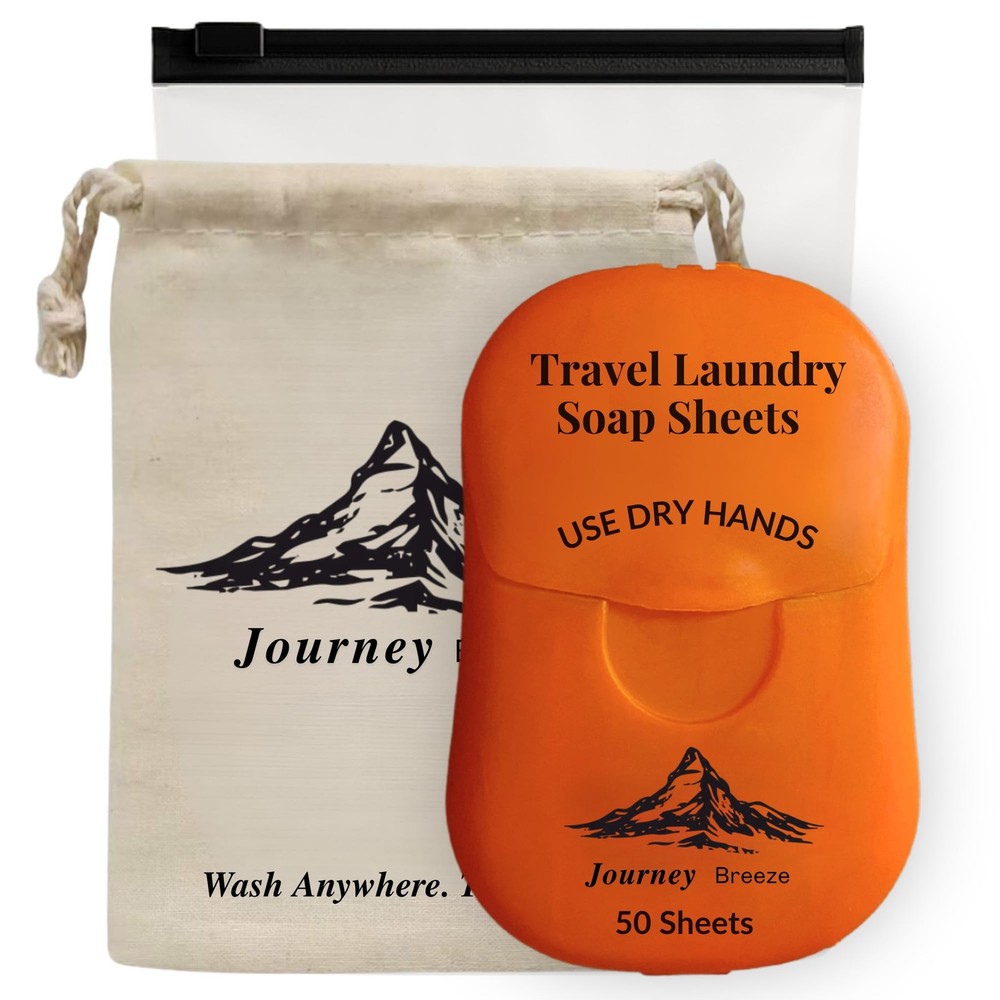 Travel Laundry Detergent Sheets 50 Pack – Compact 50 Count (Pack of 1), White