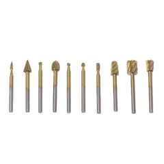 10pcs Tungsten Carbide Burrs Rotary Burr Set 1/4″ Head 1/8 Shank Die Grinder Bit