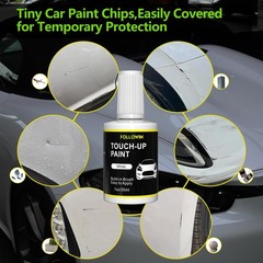 1oz White Car Paint Touch Up Auto Scratch Repair with Built-in Brush 30ml